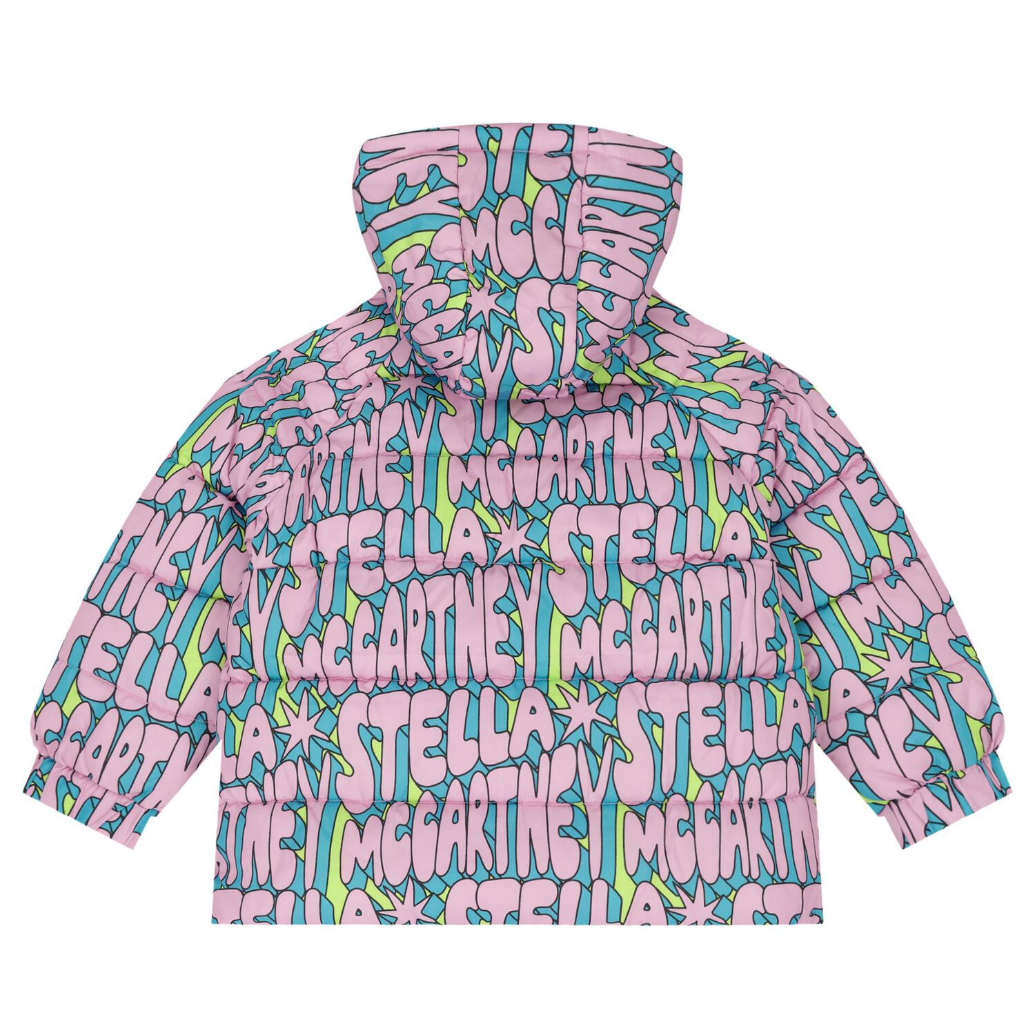 Girls Pink Logo Puffer Jacket, 1, hi-res image number null