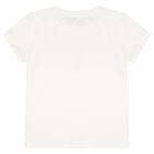 Girls Ivory & Gold Heart Logo T-Shirt, 1, hi-res