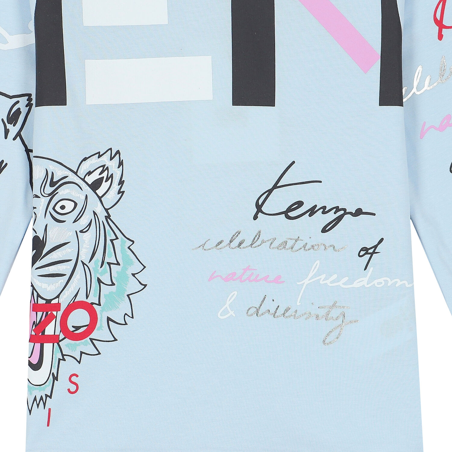 Girls Blue Logo Long Sleeve Top, 1, hi-res