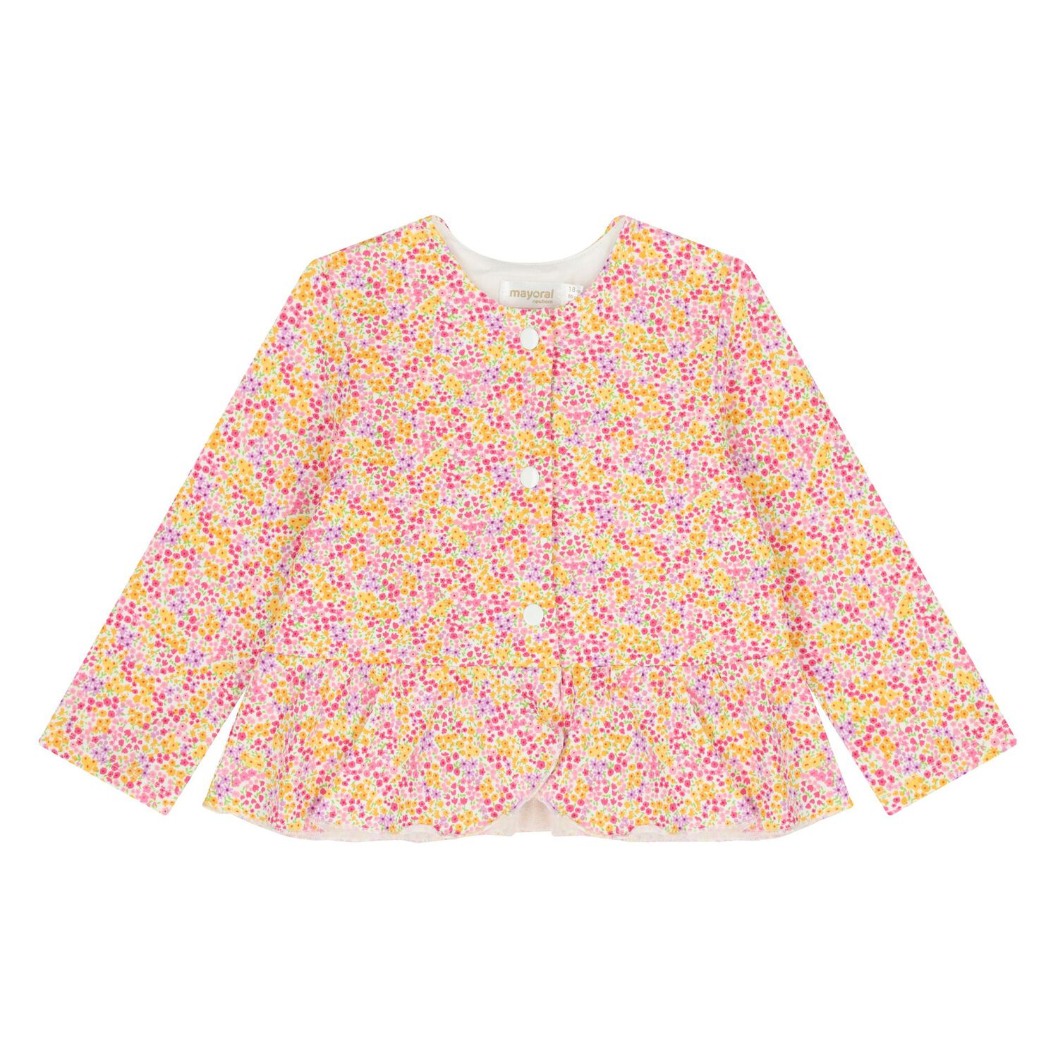 Baby Girls White & Pink Floral 3 Piece Leggings Set, 1, hi-res