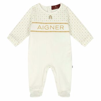 Ivory & Gold Logo Babygrow