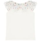 Girls Ivory Ruffled Top, 1, hi-res