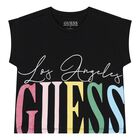 Girls Black Logo T-Shirt, 4, hi-res