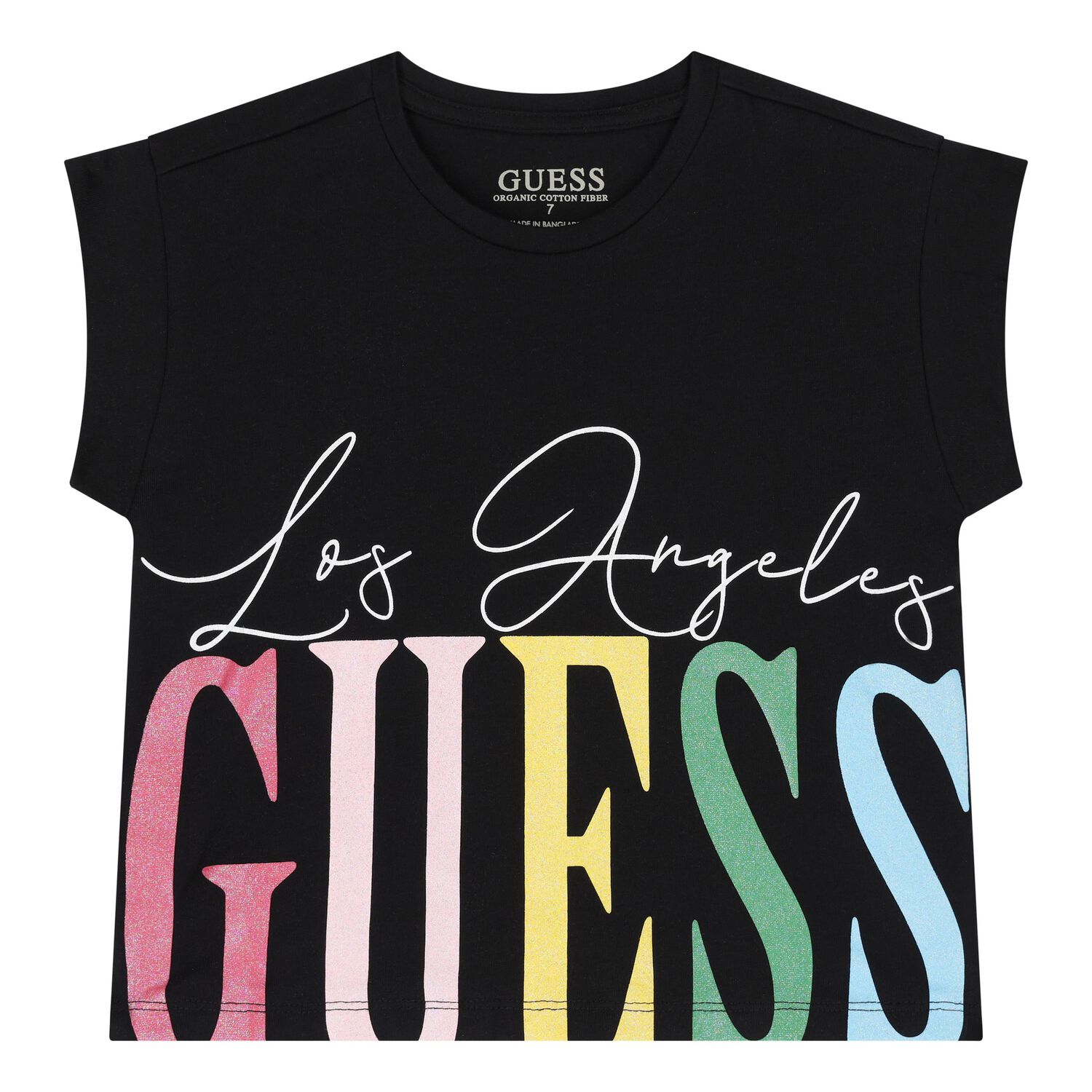Girls Black Logo T-Shirt, 4, hi-res