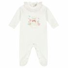 Baby Girls Ivory Bear Babygrow, 1, hi-res