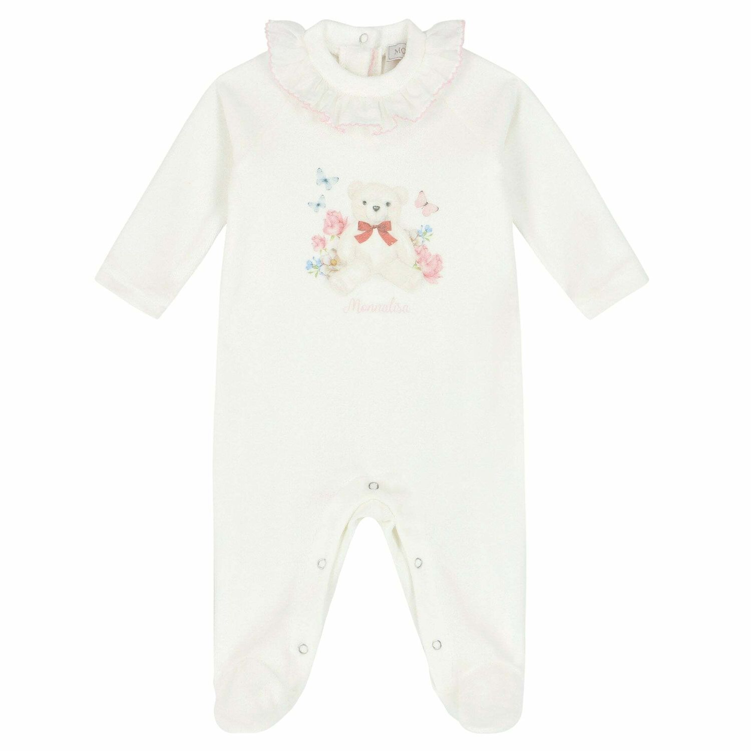 Baby Girls Ivory Bear Babygrow, 1, hi-res