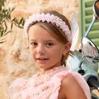 Girls Pink Ruffle Headband, 1, hi-res