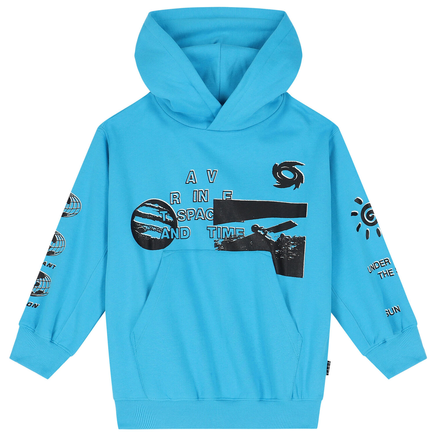 Boys Blue Hooded Top, 1, hi-res