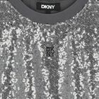 Girls Silver Embellished Logo Top, 1, hi-res