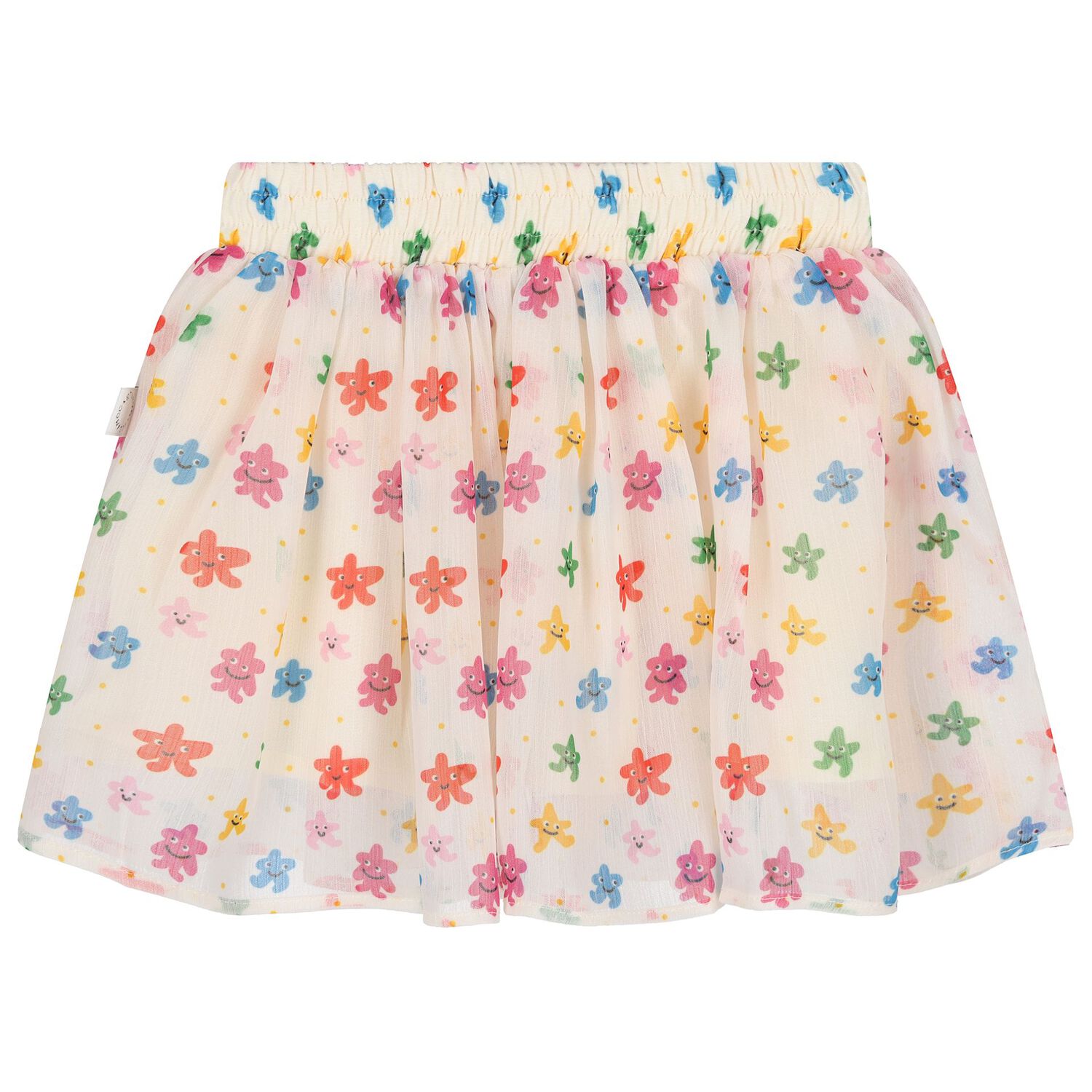 Younger Girls Beige Stars Skirt, 1, hi-res