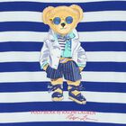 Girls White & Blue Striped Polo Bear T-Shirt, 1, hi-res
