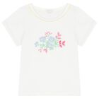 Girls White Floral Skirt Set, 1, hi-res