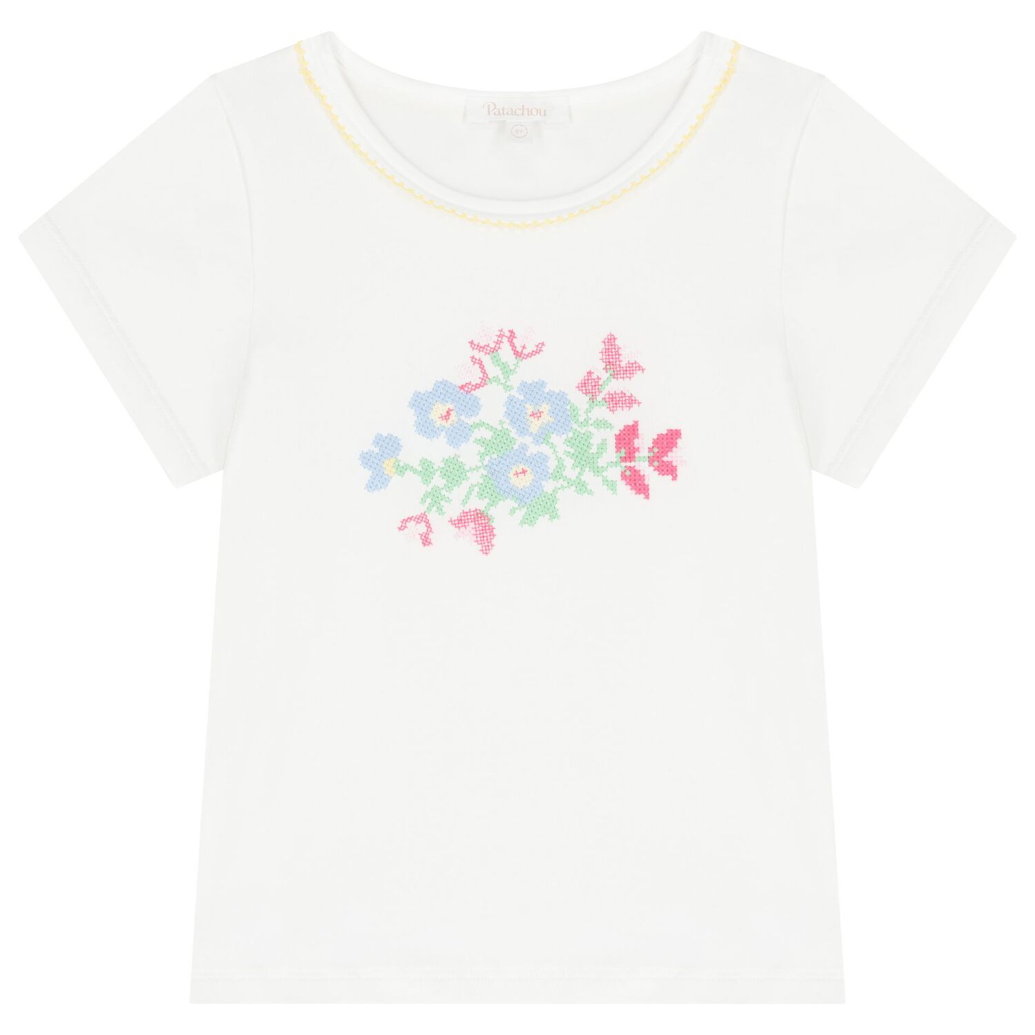 Girls White Floral Skirt Set, 1, hi-res