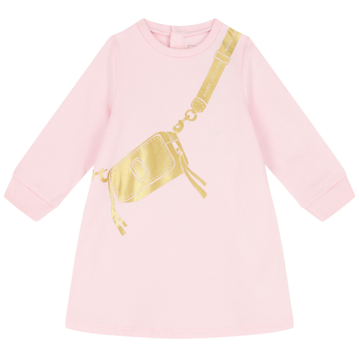 Younger Girls Pink & Gold Logo Bag Dress, 1, hi-res