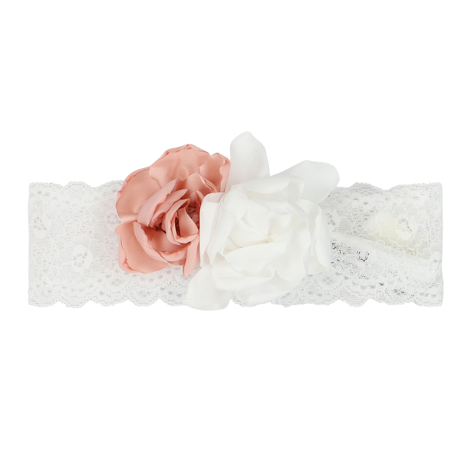 Younger Girls White Lace Headband, 1, hi-res