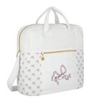 White Logo Bow Baby Changing Bag, 1, hi-res