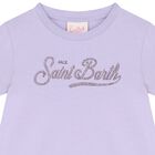 Girls Purple Strass Crystal Logo Dress, 1, hi-res