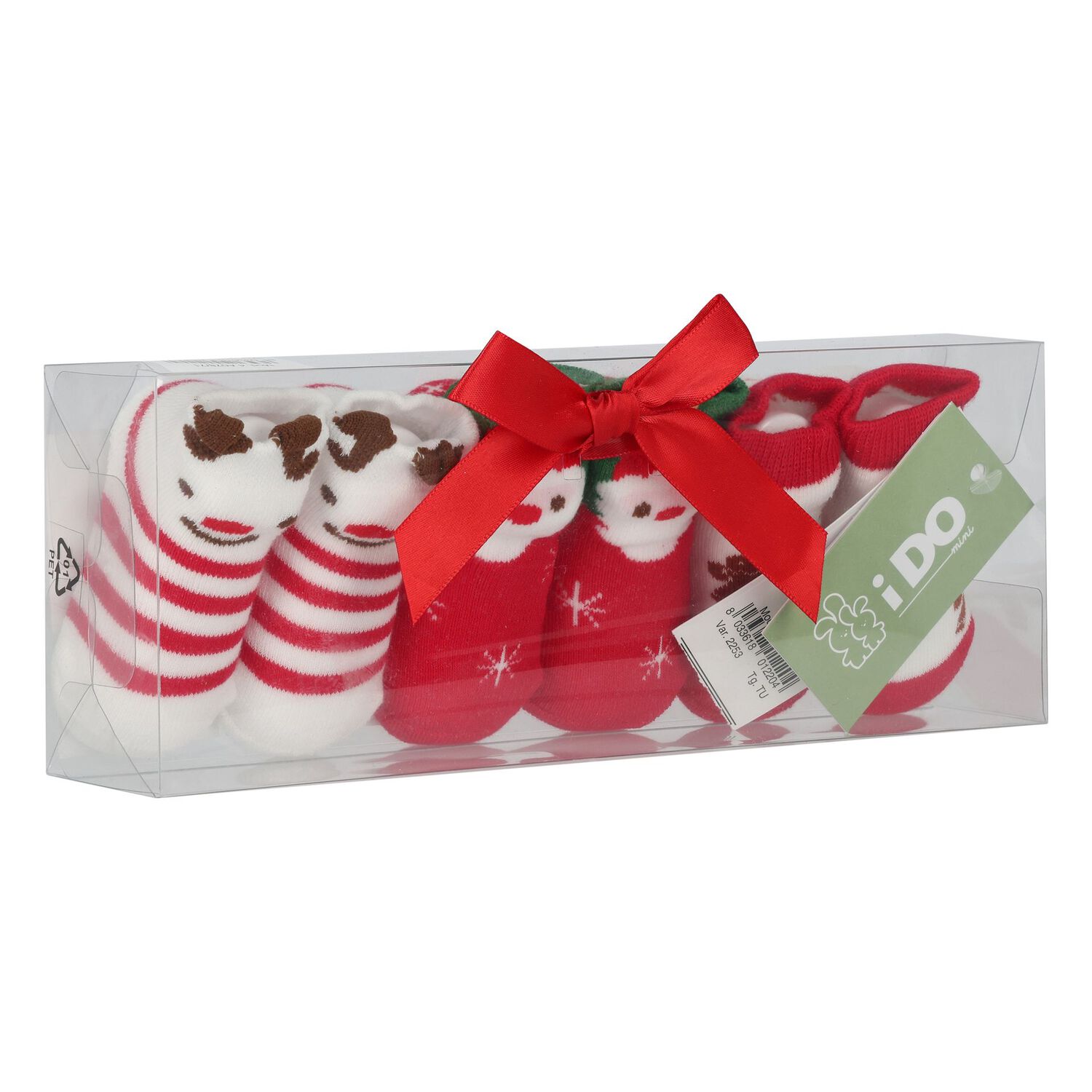 Red & White Baby Socks ( 3-Pack ), 1, hi-res