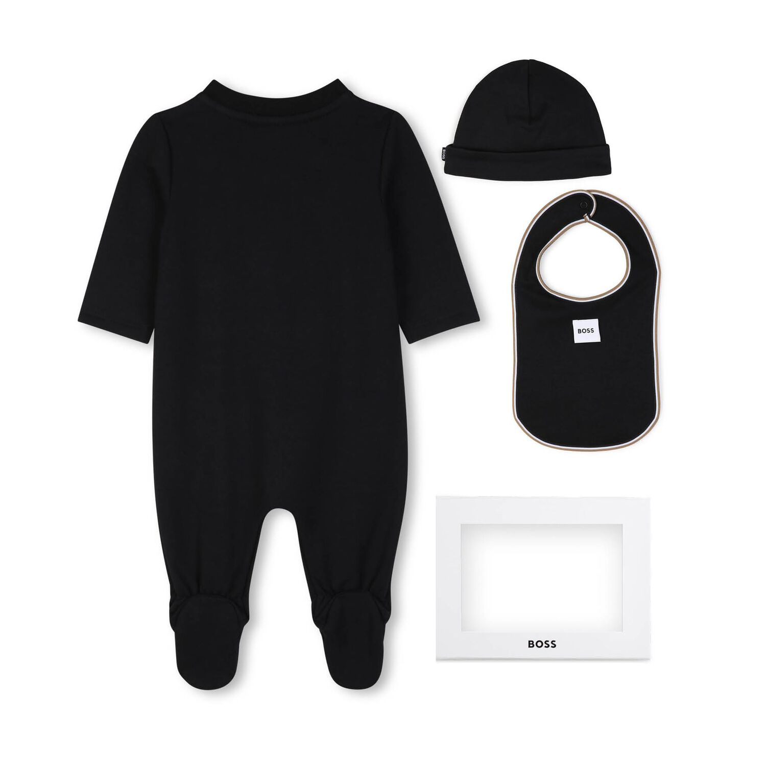 Baby Boys Black Logo Babygrow Gift Set, 1, hi-res