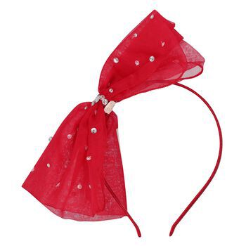 Girls Red Bow Headband