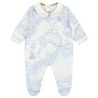 Baby Boys Ivory & Blue Geo Map Babygrow Gift Set, 4, hi-res