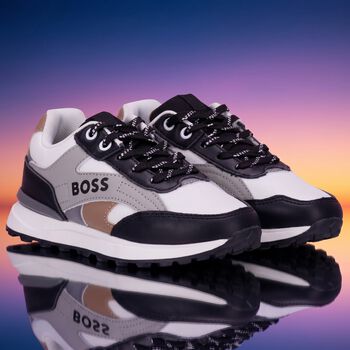 Boys Multi-Coloured Logo Trainers