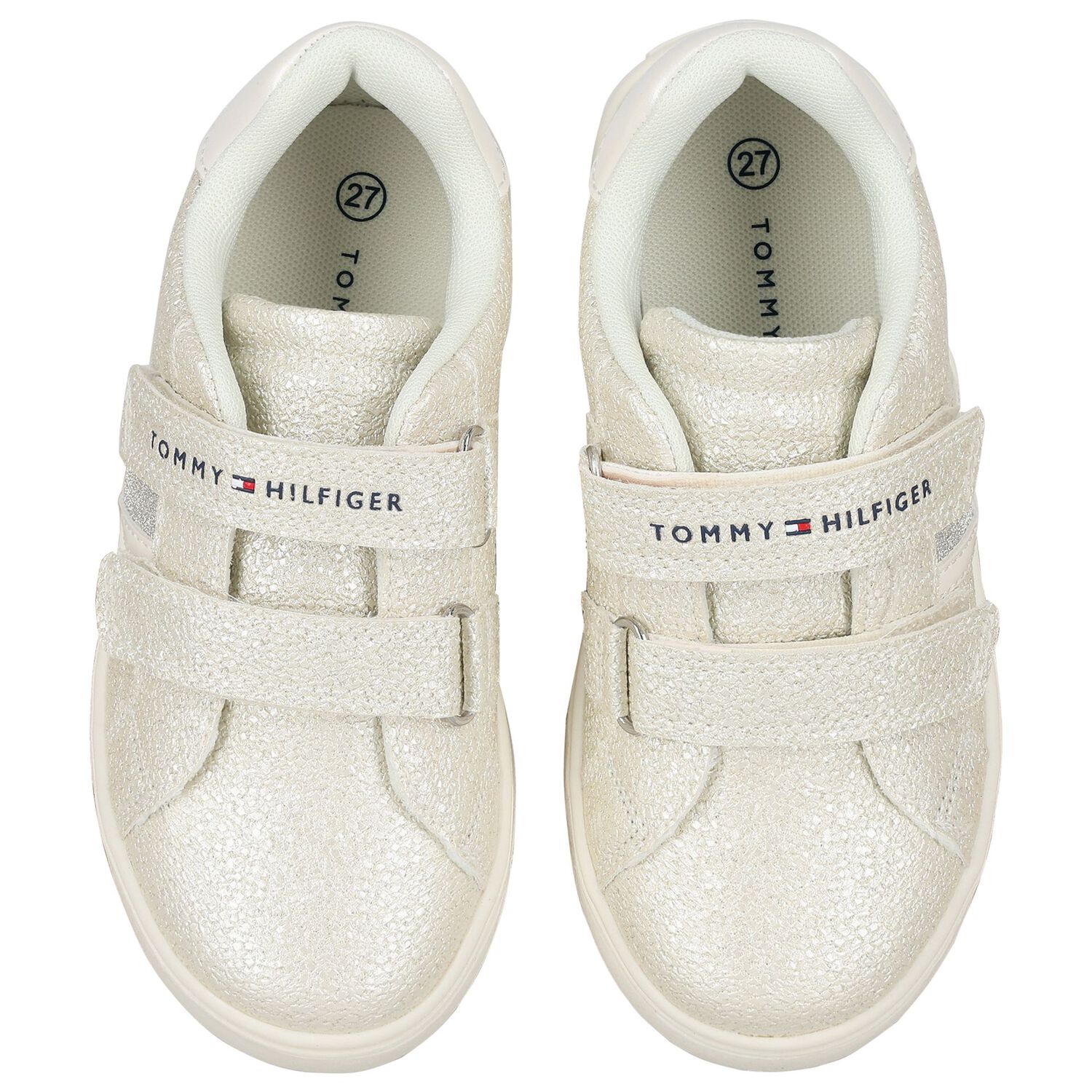 Girls Ivory Faux Leather Trainers, 1, hi-res