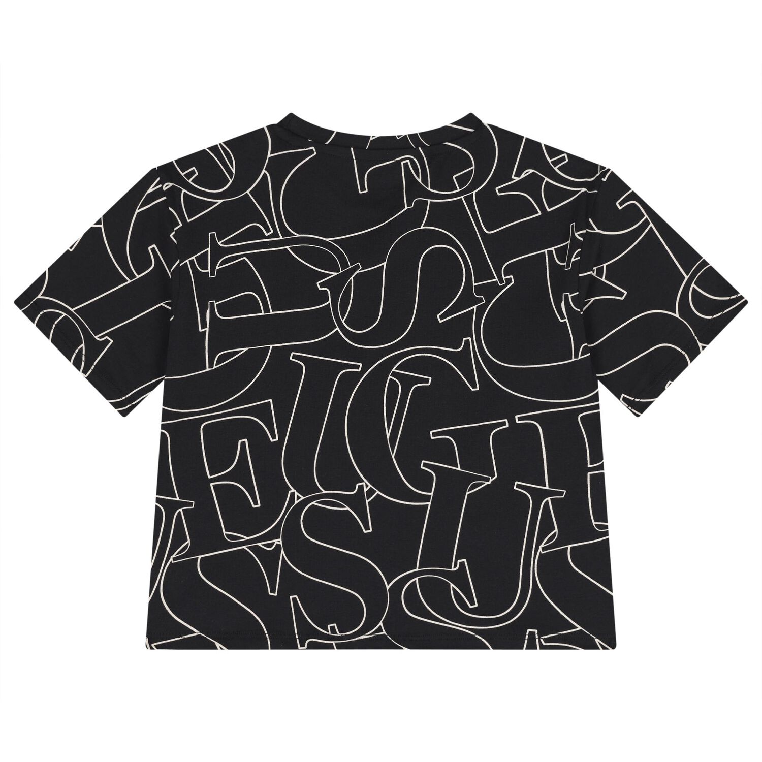 Girls Black Logo T-Shirt, 3, hi-res