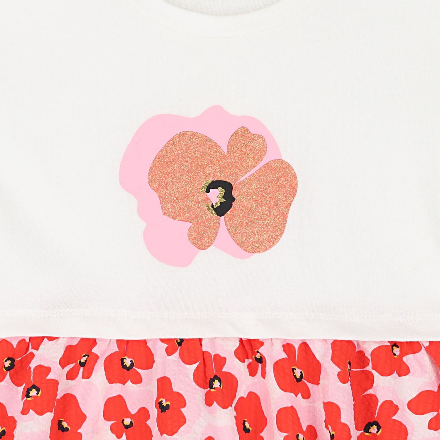Girls White & Red Floral Dress, 1, hi-res image number null