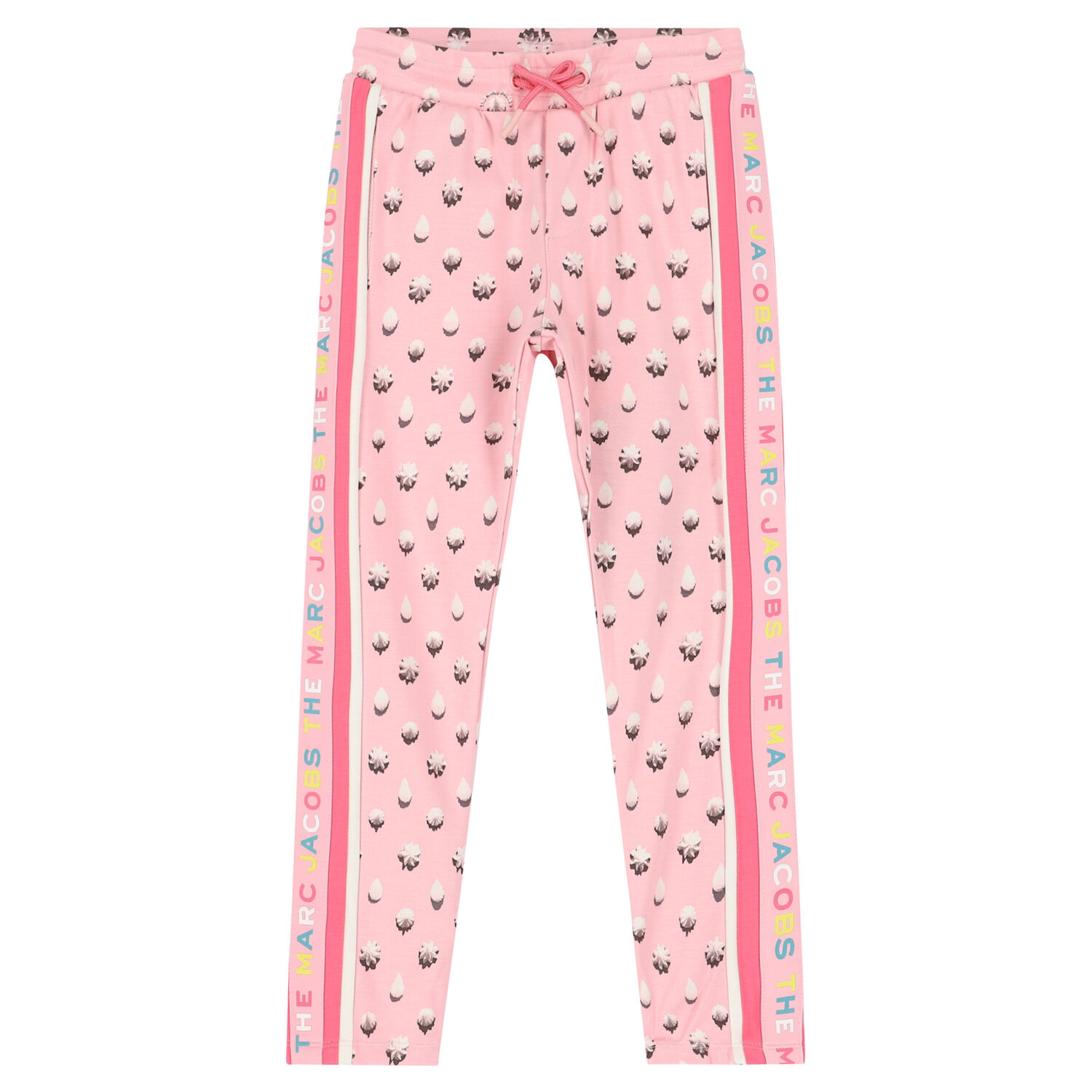 Girls Pink Jersey Joggers, 1, hi-res