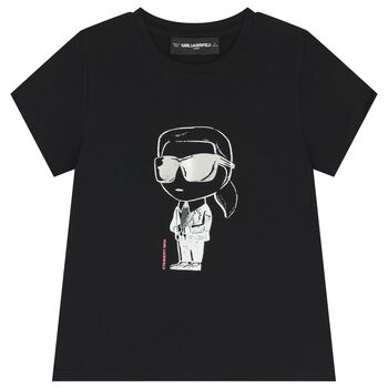 Girls Mini Me Black Ikonik T-Shirt