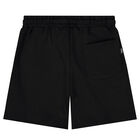 Boys Black Logo Shorts, 2, hi-res