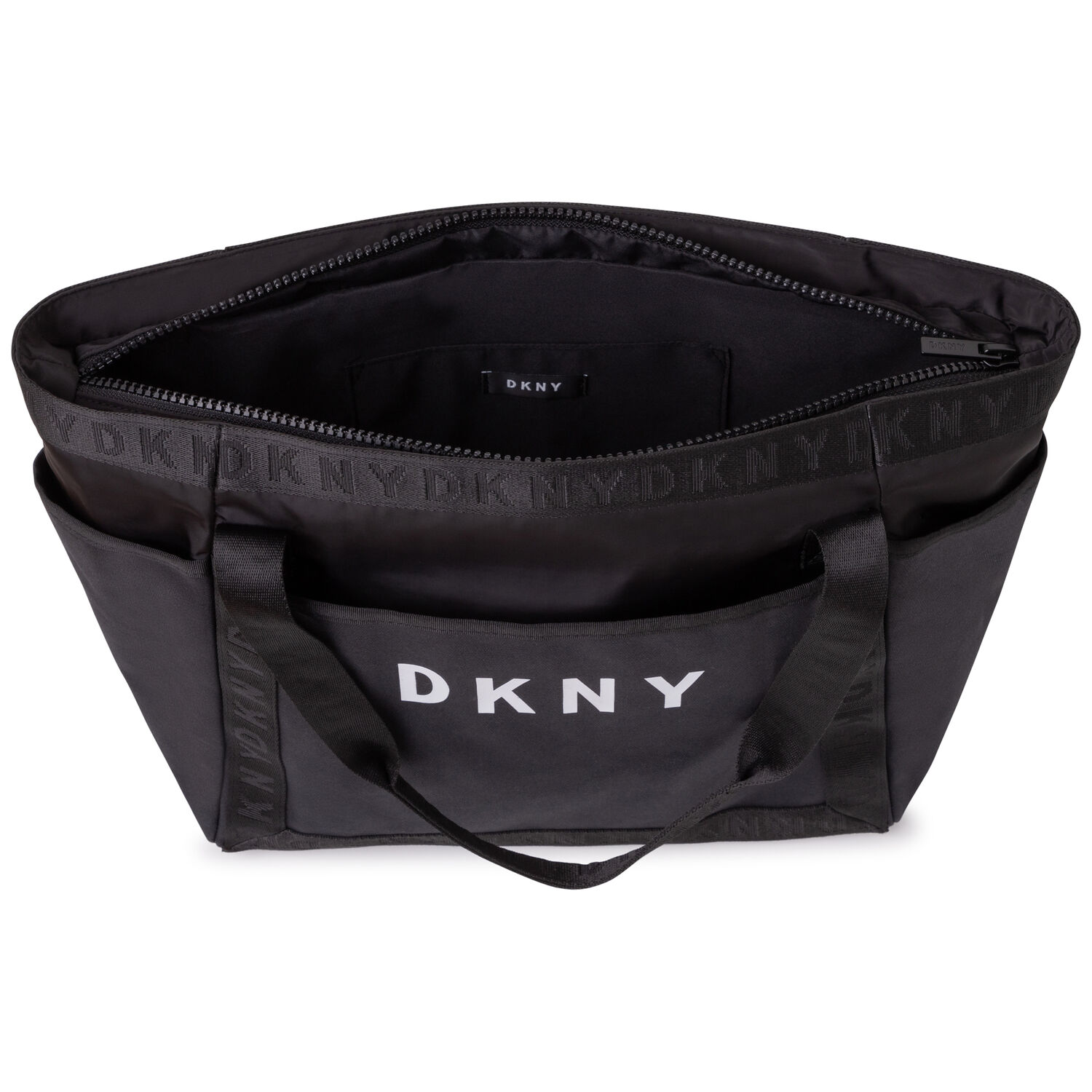 Girls Black Logo Tote Bag, 1, hi-res