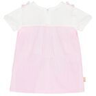 Baby Girls White & Pink Striped Dress, 1, hi-res