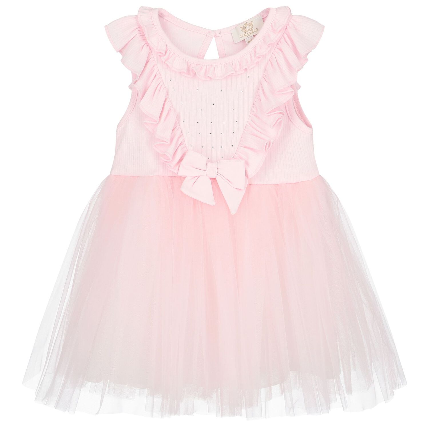 Girls Pink Embellished Tulle Dress Set, 1, hi-res