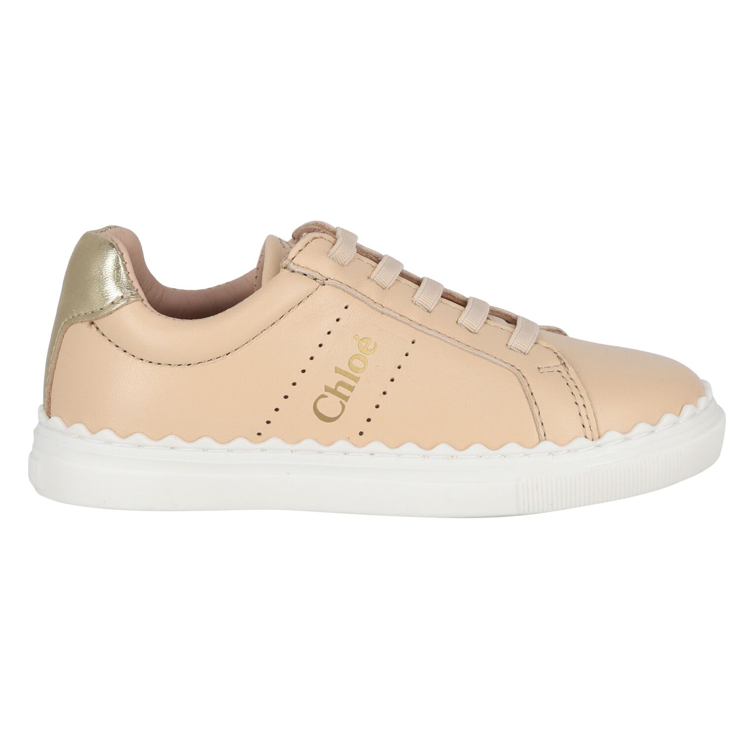 Girls Beige Logo Trainers, 1, hi-res image number null