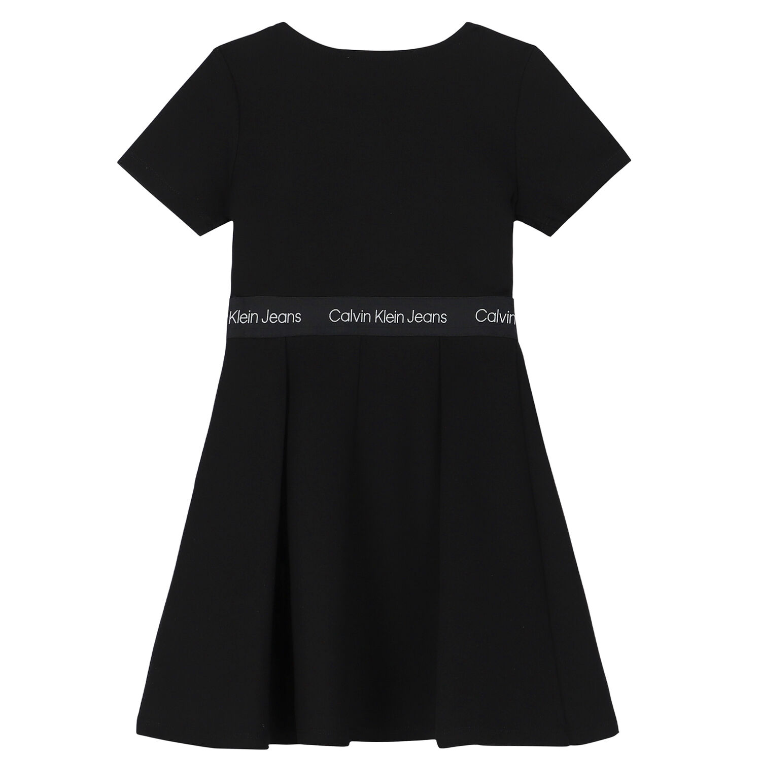 Girls Black Logo Dress, 2, hi-res