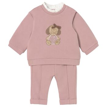 Baby Girls Pink & White Tracksuit