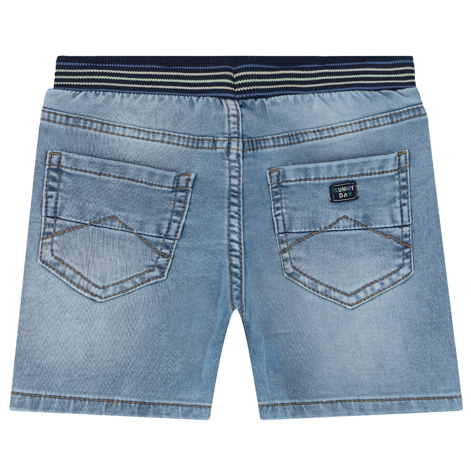 Younger Boys Blue Denim Shorts, 1, hi-res