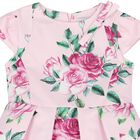 Girls Pink Floral Satin Dress, 2, hi-res
