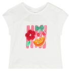 Younger Girls White & Pink Leggings Set, 1, hi-res