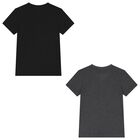 Boys Black & Grey Logo T-Shirts ( 2 Pack ), 7, hi-res