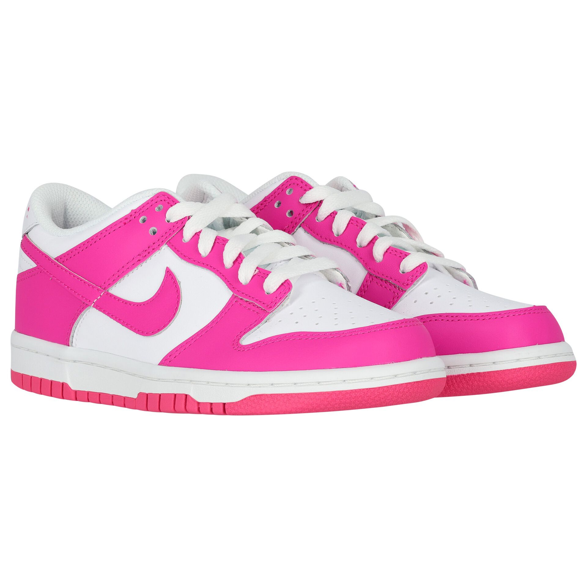 Nike Kids Girls White Pink Dunk Low Trainers Junior Couture UK