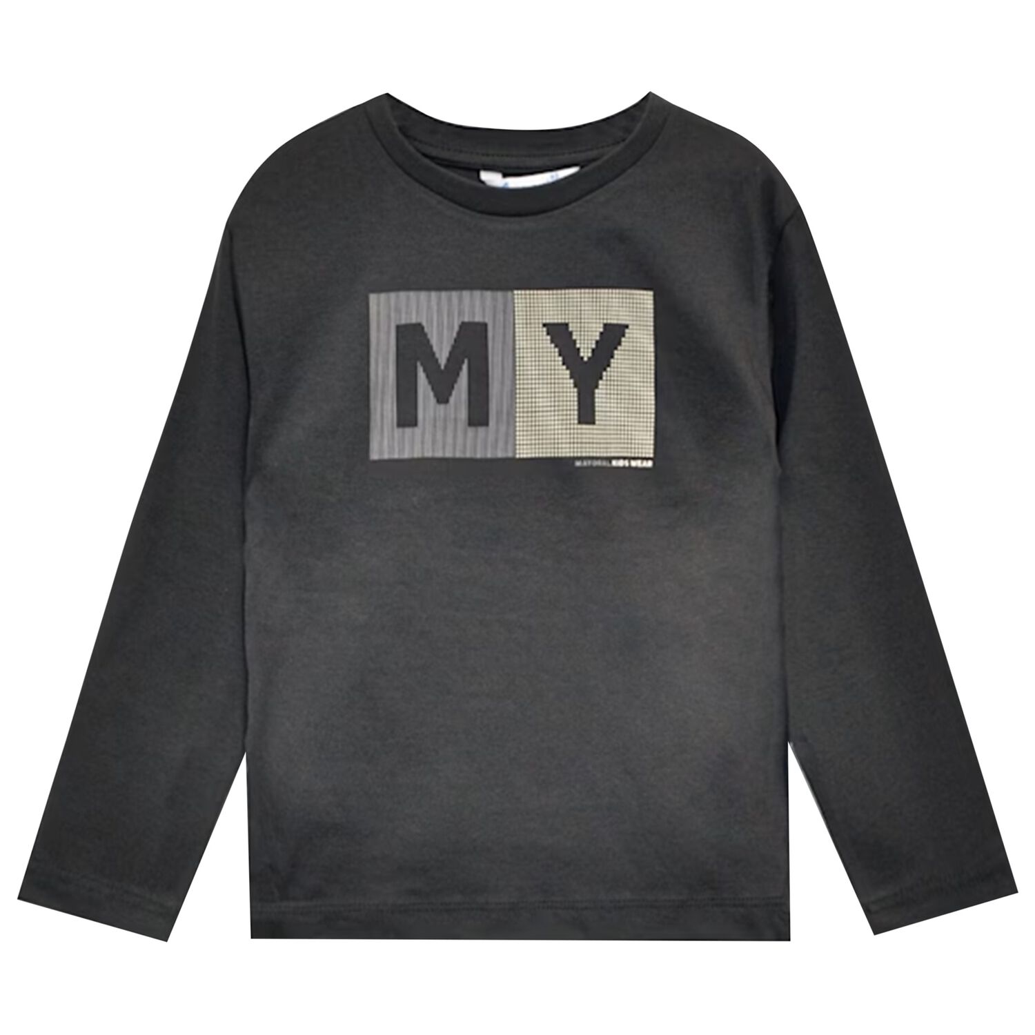Boys Grey Logo Long Sleeve Top, 6, hi-res image number null