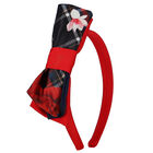 Girls Navy Blue & Red Bow Headband, 1, hi-res