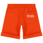 Younger Boys Orange Logo Shorts, 1, hi-res