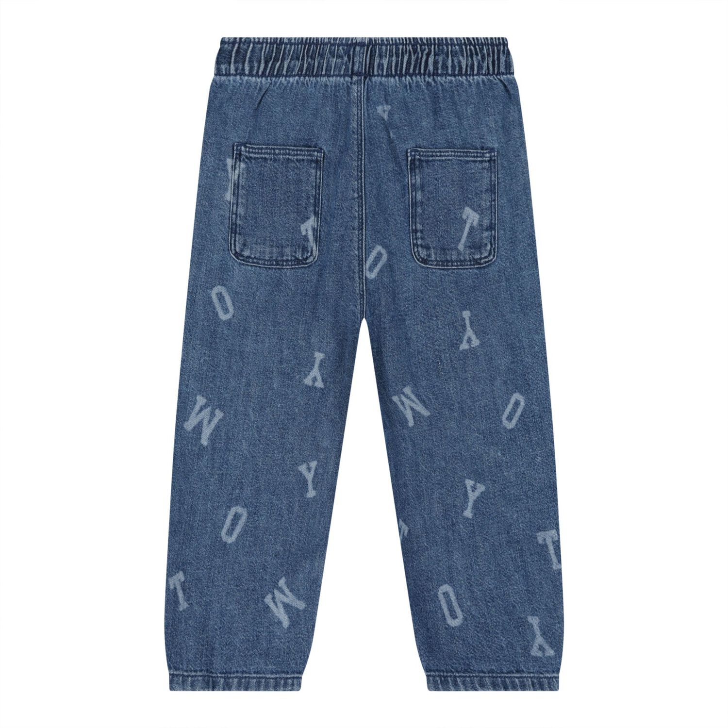 Baby Boys Denim Blue Logo Jeans, 1, hi-res