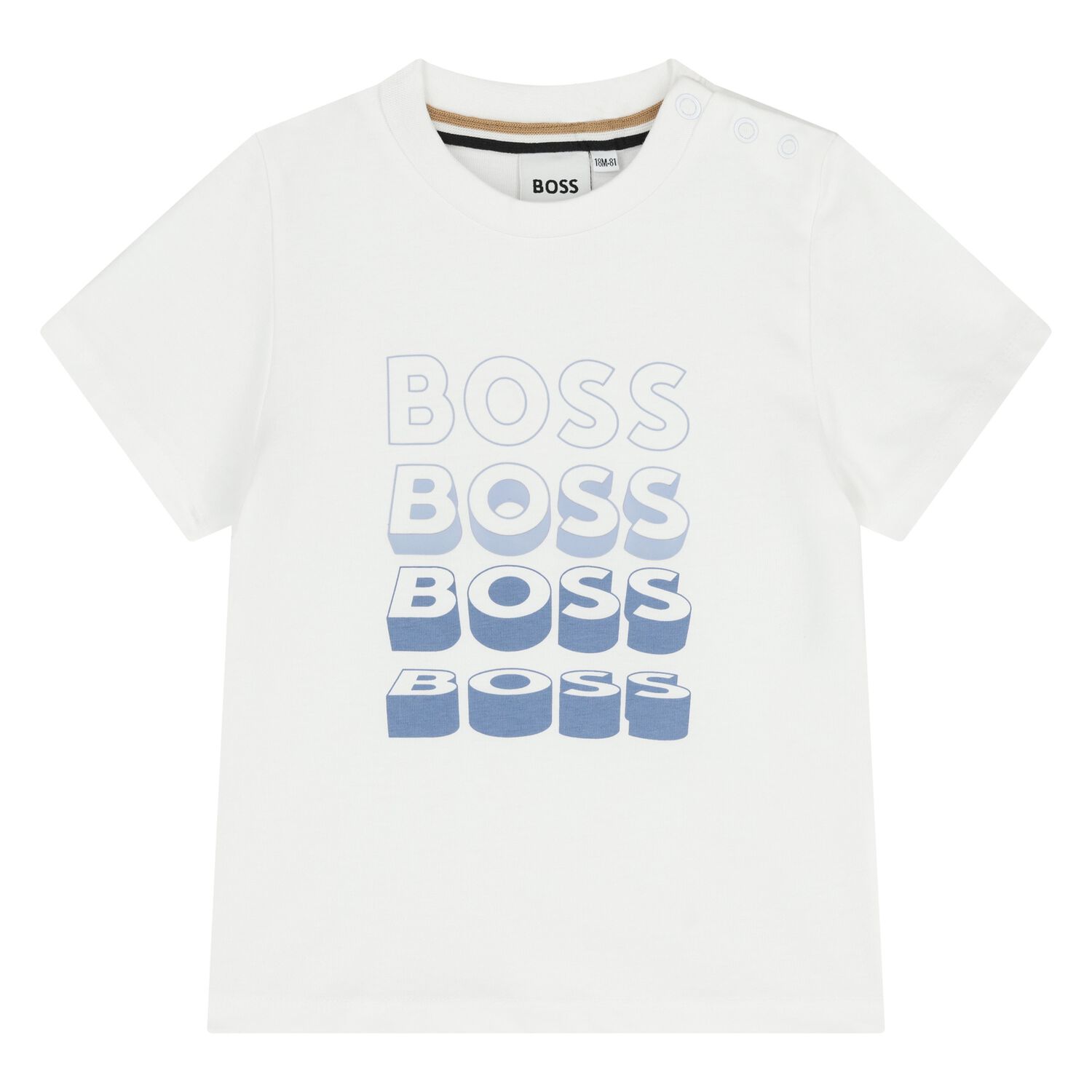 Younger Boys White Logo T-Shirt, 1, hi-res