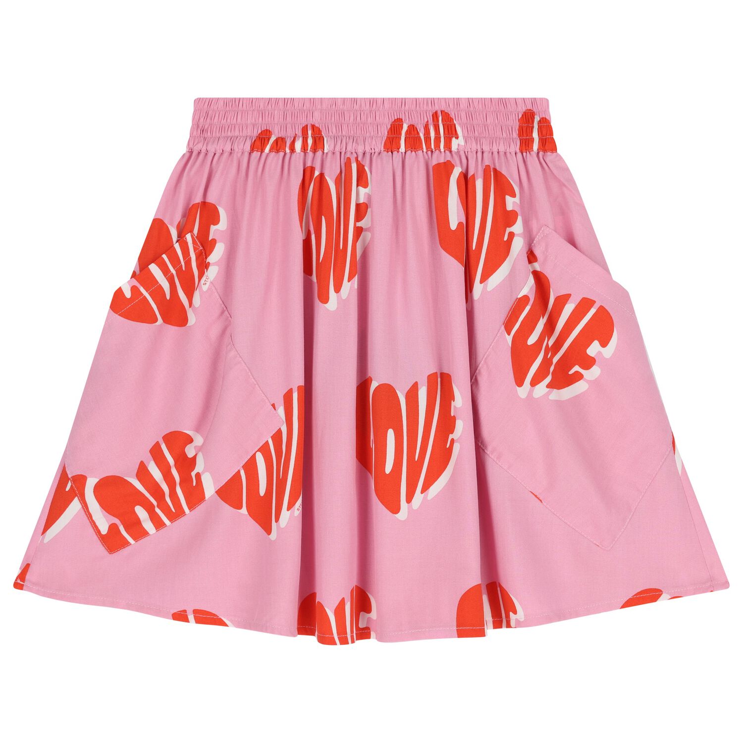Girls Pink Heart Skirt, 1, hi-res
