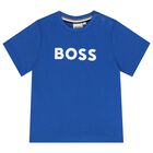 Younger Boys Blue Logo T-Shirt, 4, hi-res